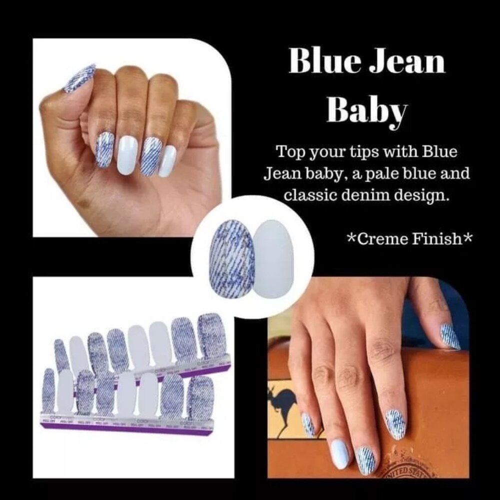 Color Street BLUE JEAN BABY Real Nail Polish Strips